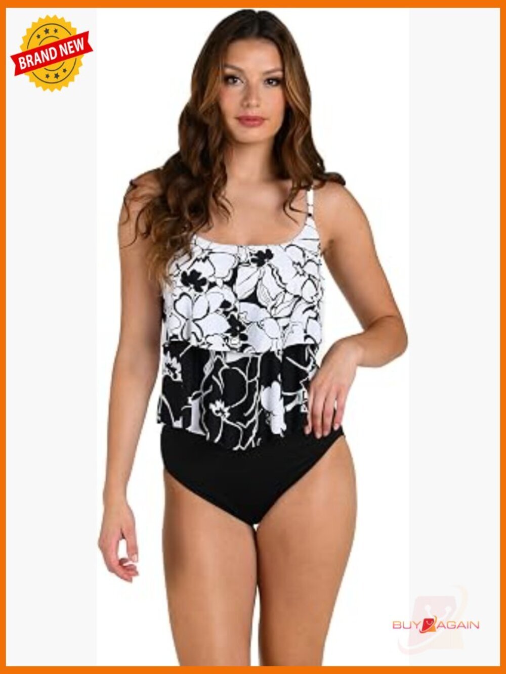 Tiered Ruffle Tankini Swimsuit Top Women's
